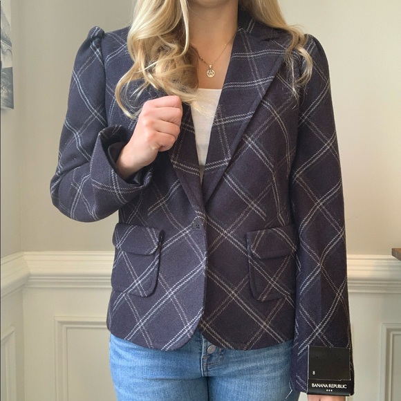 NWT BANANA REPUBLIC wool blazer. Sz 8 - Picture 2 of 8